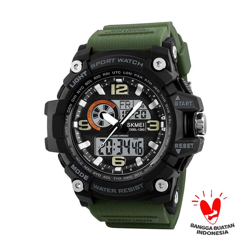 Promo Skmei Dual Sports Jam Tangan Pria 1283 Original Army