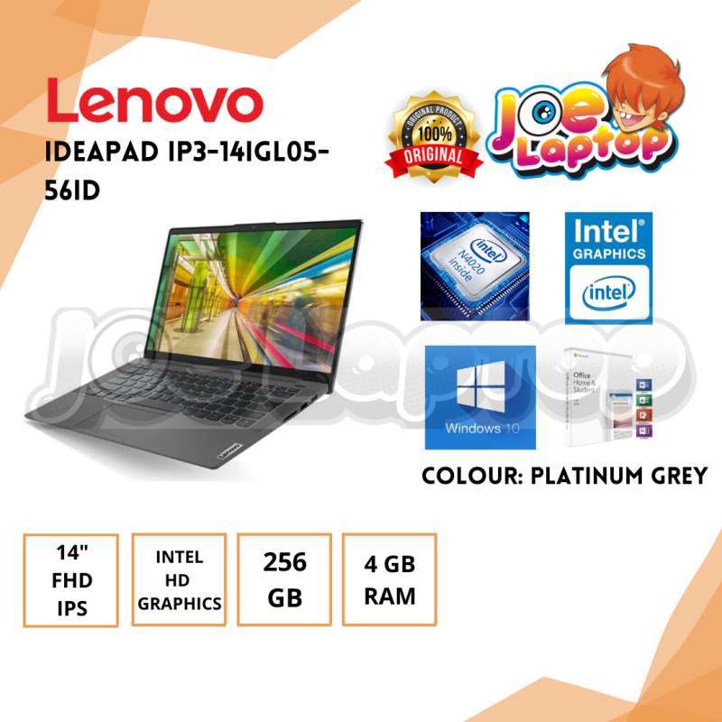 Jual Lenovo IdeaPad IP3-14IGL05-56ID Platinum Grey DC N4020 ...