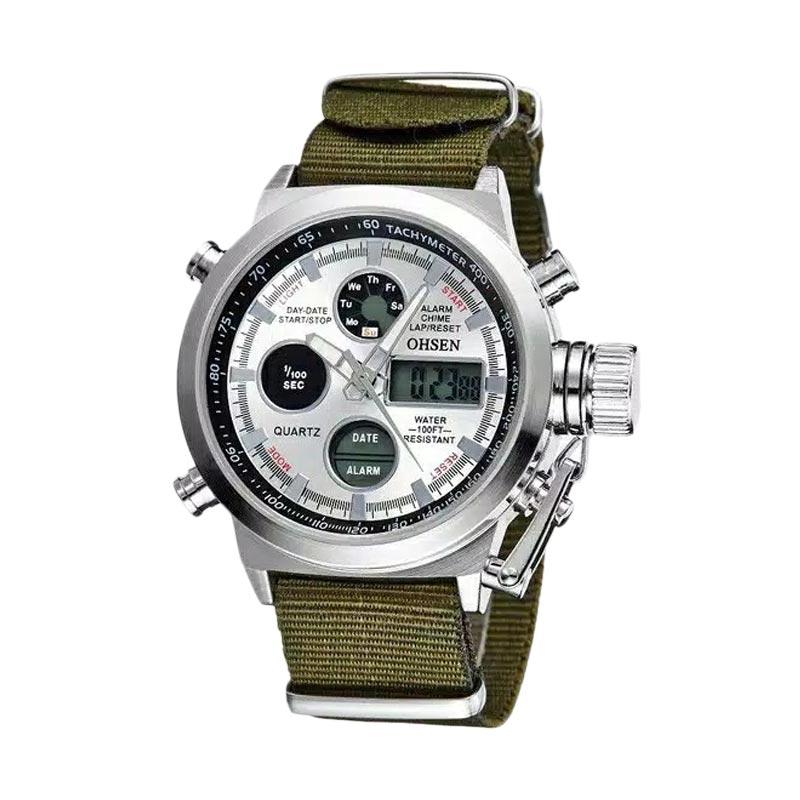 Jual Ohsen Ad1601 Sport Model Army Jam Tangan Pria Hijau Putih Online November 2020 Blibli Com
