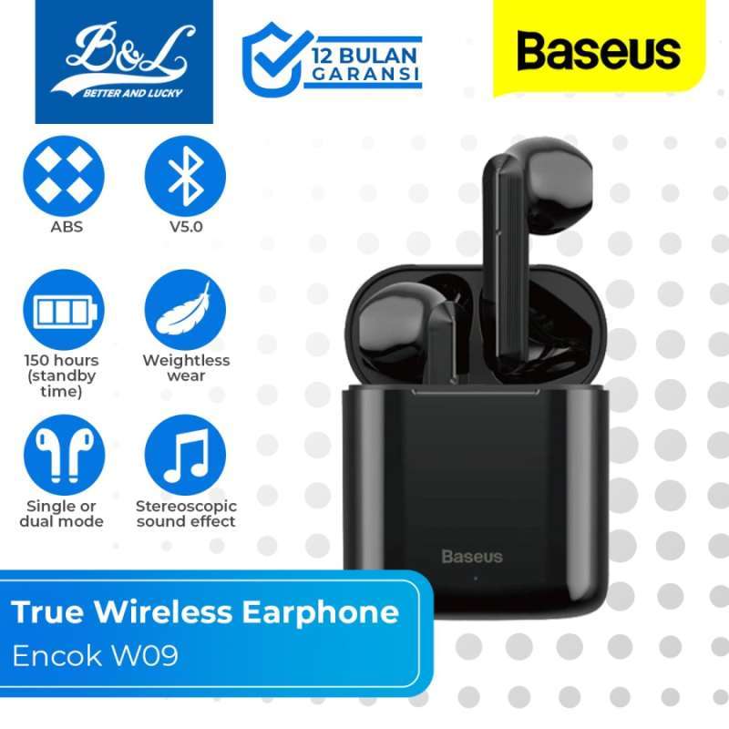 Jual BASEUS Encok W09 True Wireless Earphones Bluetooth 5.0