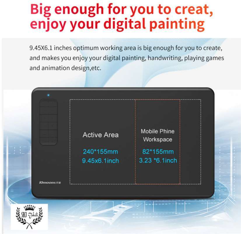 Promo 10moons G12 Graphic Drawing Tablet X Inch Ultralight