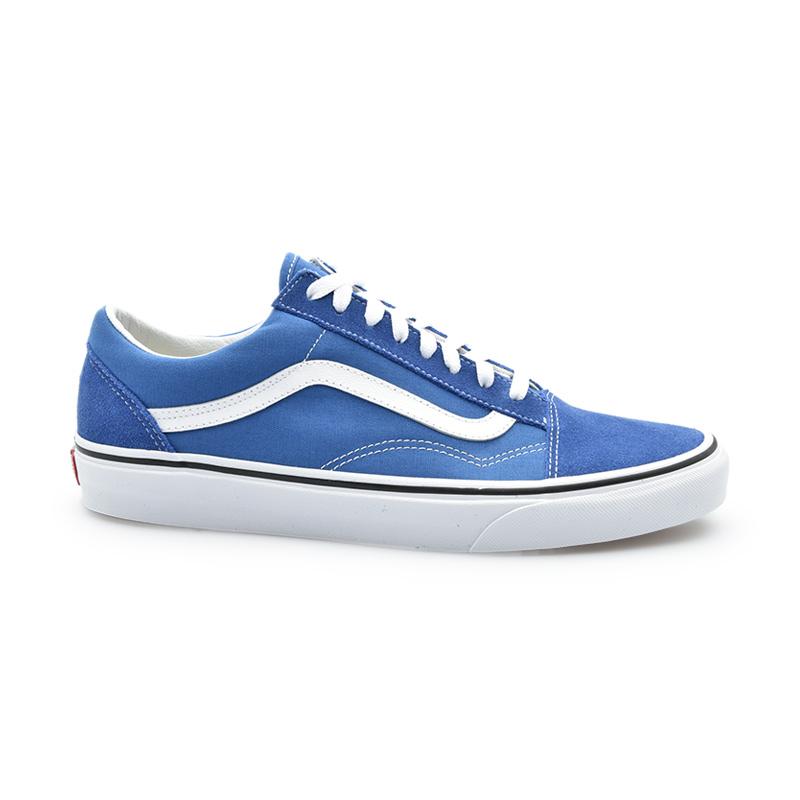 vans old skool white and blue stripe