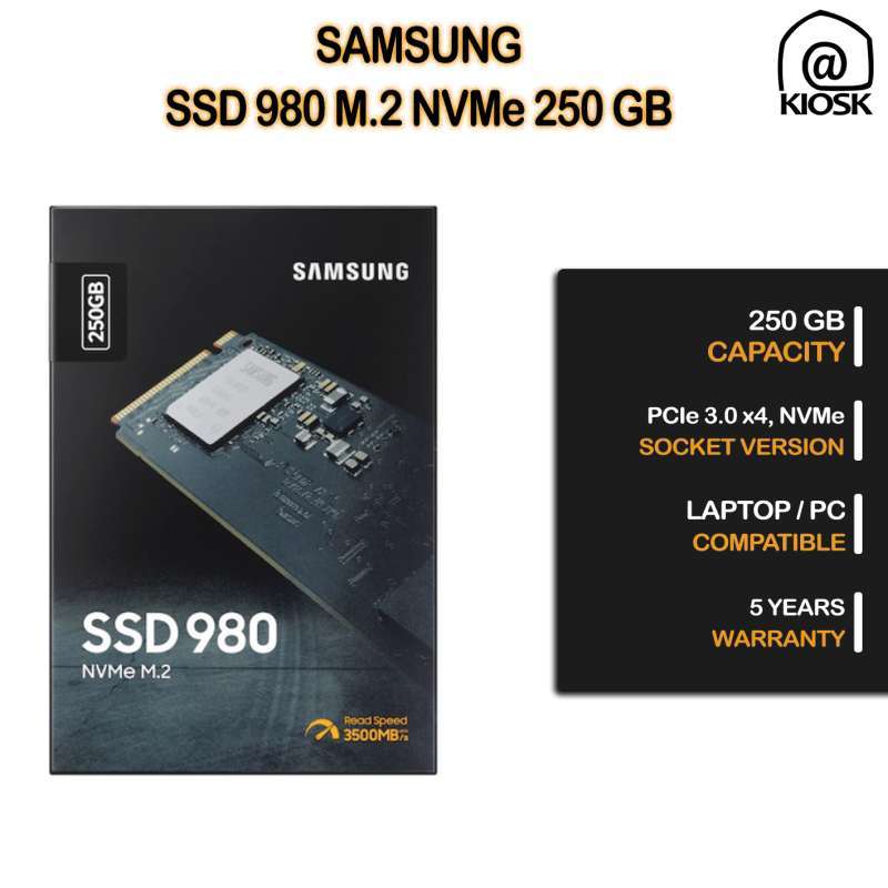 Samsung SSD 980 NVMe PCIe 250GB For Laptop PC