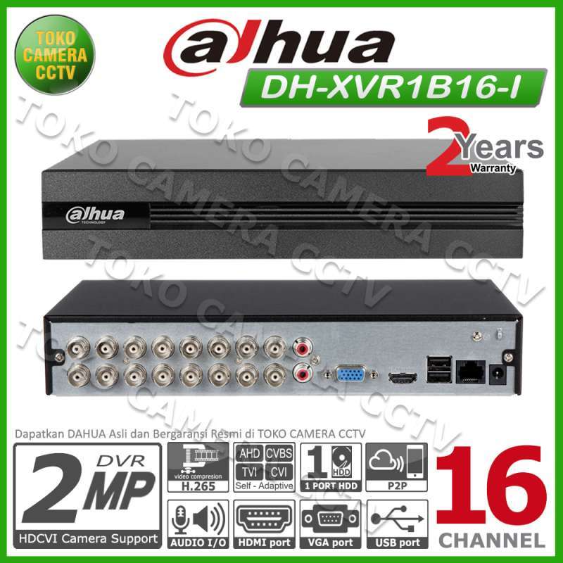 Jual DVR DAHUA 16 CHANNEL XVR1B16i 2MP DVR 16CH DAHUA XVR 1B16 i