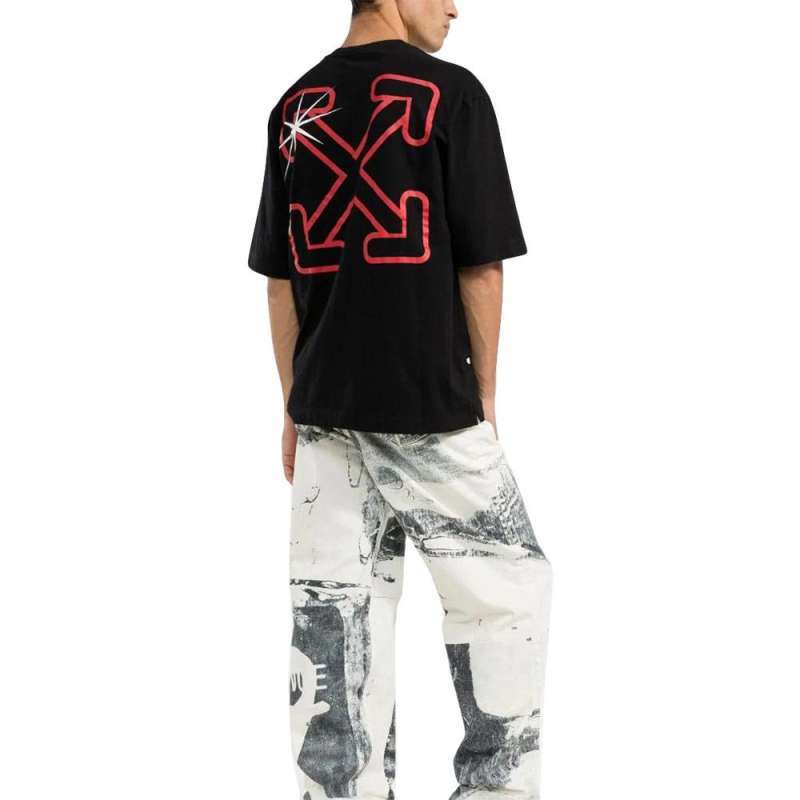 Promo Off-White Arrow T-Shirt Black Red 
