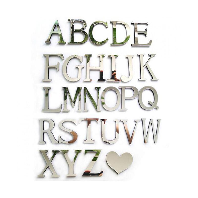 Jual Bluelans Popular Wedding English Love Letters Home Decor 3d Mirror Wall Stickers Alphabet B Online November 2020 Blibli Com