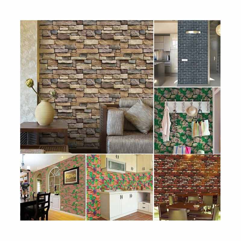 Jual Bluelans 4 Creative Brick Effect Self Adhesive Wall Sticker