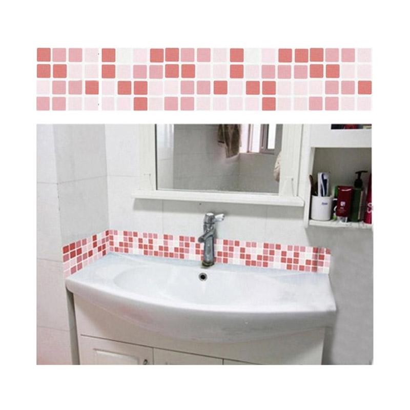 Jual Bluelans Mosaic Wall Stickers Bathroom Waterproof Backsplash Self Adhesive Baseboard 1 M Murah Juli 2020 Blibli Com
