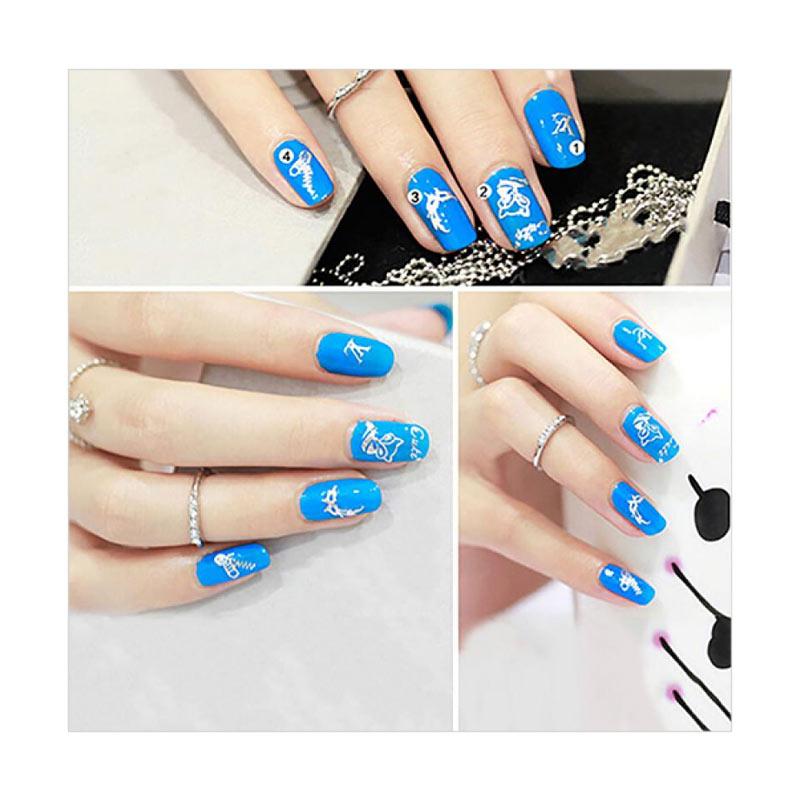 Jual Bluelans Flower Santa Claus 3d Christmas Manicure Decoration Decal Nail Art Sticker Silver 12 Pcs Online November 2020 Blibli Com