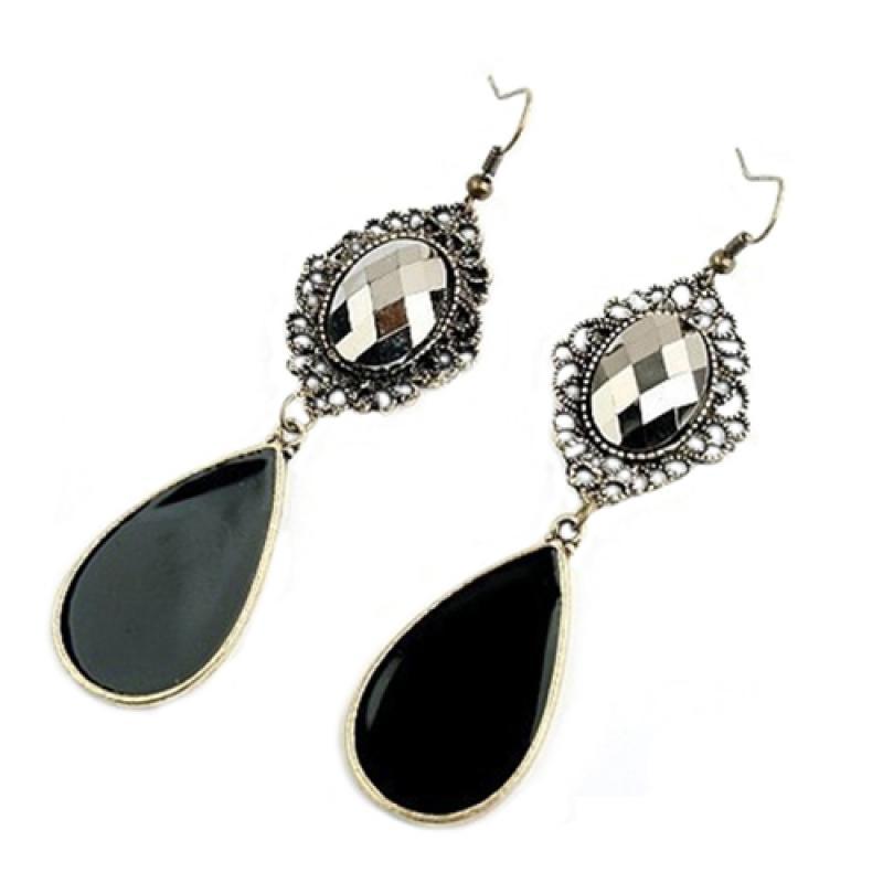 Jual Bluelans Women Vintage Bohemian Style Water Drop Jewelry Long Dangle Charm Earrings Black Online Oktober 2020 Blibli Com