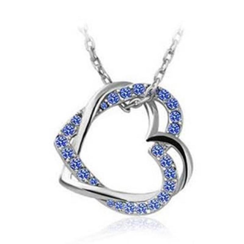 Double Hearts Rhinestone Pendant 