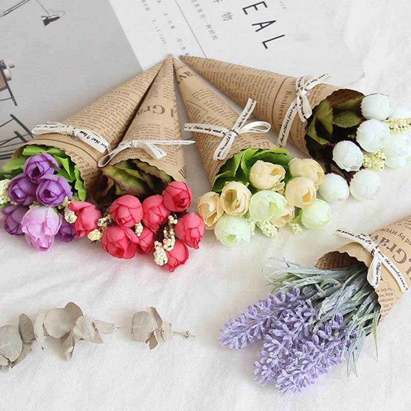 Wallpaper Jual Bluelans 4 Artificial Flower Kraft Paper Wrapped Home Living For Android Free