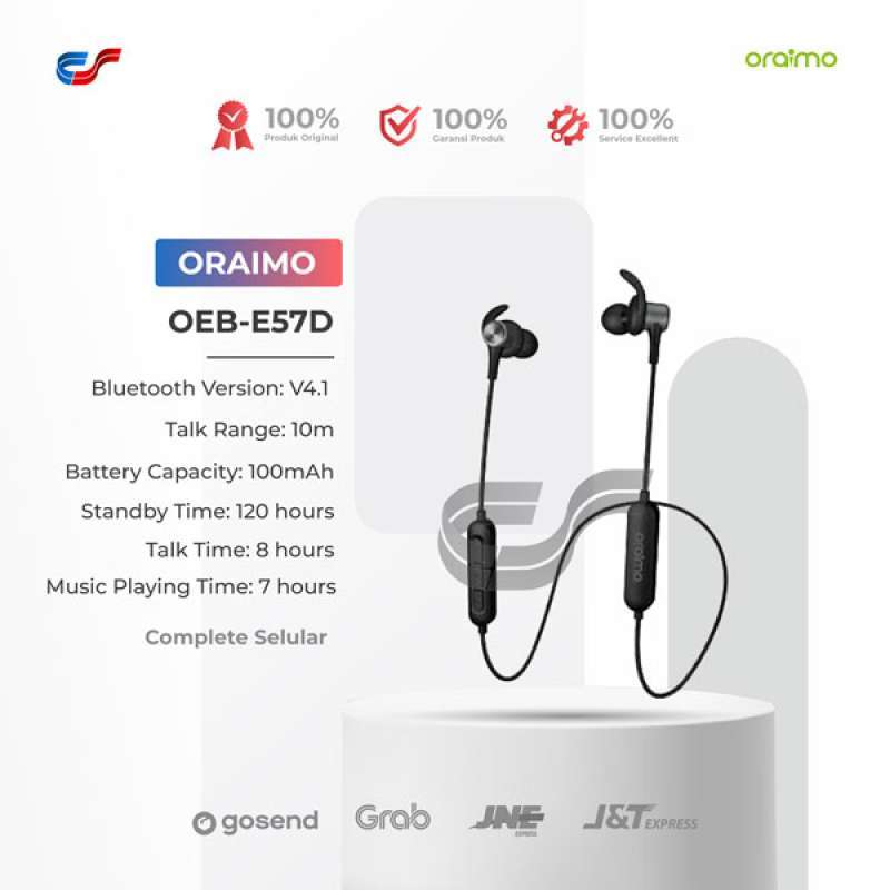 Jual Bluetooth Earphone Oraimo OEB E57D di Seller Complete.Selular