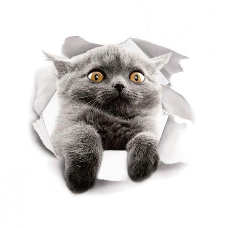 Bluelans DIY Decor Decal #3 Cute Cat Printed Toilet Lid Sticker