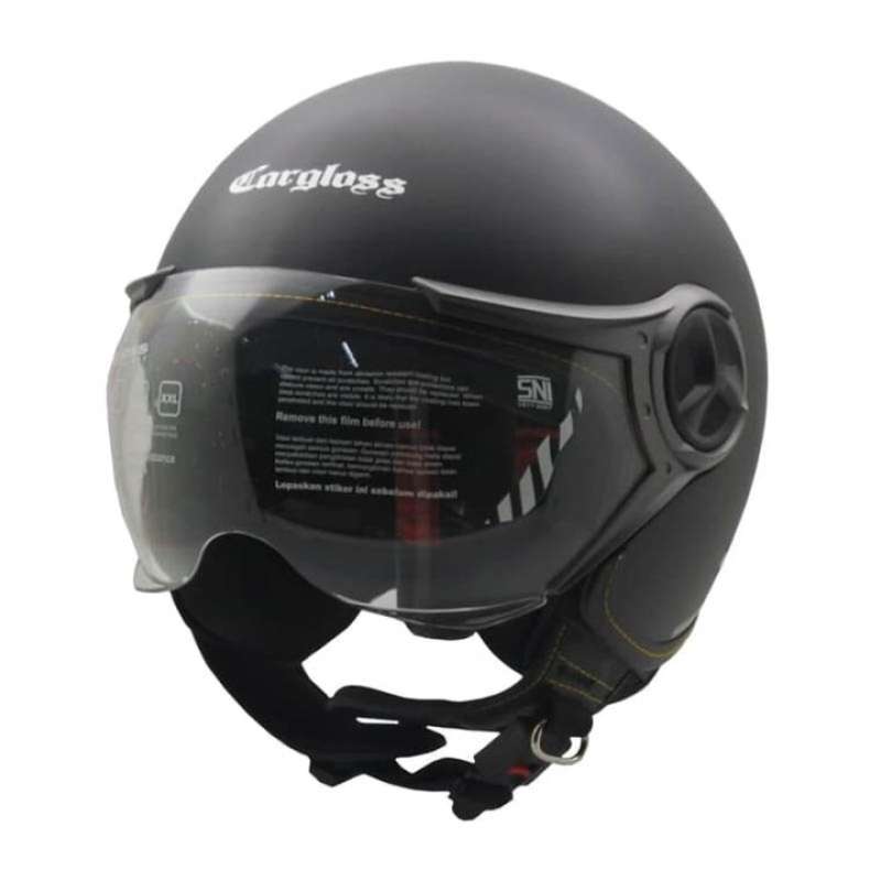 Promo HELM CARGLOSS YRM Gothic Helm Half Face Deep Black SG