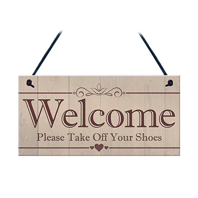 Jual Bluelans Welcome Please Take Off Your Shoes Hanging Plaque Sign House Porch Decoration Murah Maret 2020 Blibli Com