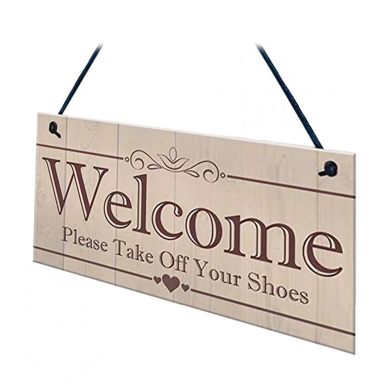 Amazon Com Please Take Off Your Shoes Sign Hanging Wood Signs Home Remove Shoe No Welcome Front Door Funny Decor Mud Room House Decor 5x10 Sp 05100002021 Kitchen Dining
