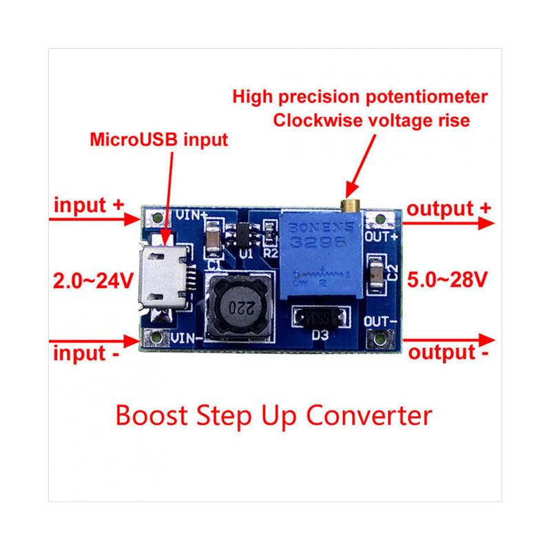 Mini DC-DC Boost Step Up Volt Converter DC3V~6V to ±5V ±9V ±12V ±24V Dual Output