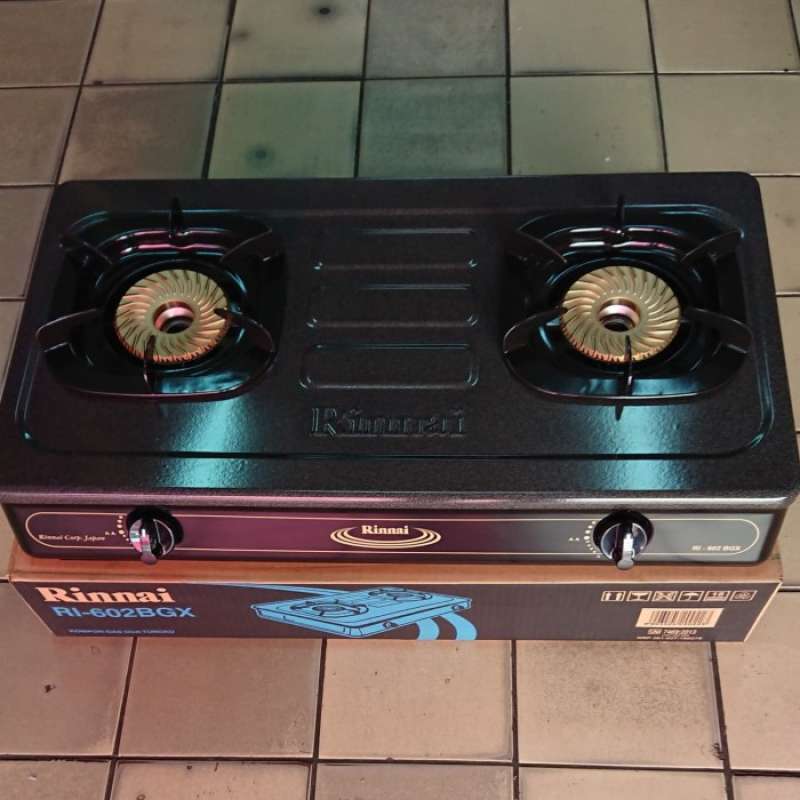 Promo Kompor Gas Rinnai RI 602BGX RI 602 BGX Kompor Gas 2 Tungku Diskon 19%  di Seller Joevanca Store - Cengkareng Timur, Kota Jakarta Barat | Blibli