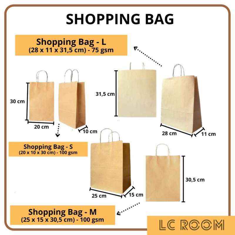 Shopping Paper Bag Tas Kertas Coklat Tenteng Hampers Gift Bingkisan Tas Belanja