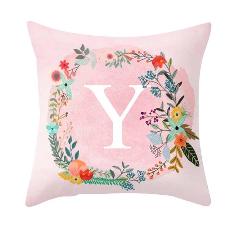 bluelans y pink letters pattern throw pillow case sofa bed home car decor cushion cover