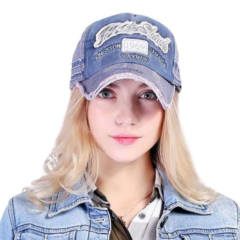 MINAKOLIFE Distressed Vintage Baseball Cap - Rock Shark Kingston 1969 Jamaica, Grey, One Size Fits Most - View #6
