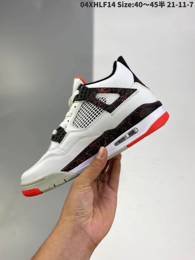 Jual Original NIKE AIR JORDAN 4 retro hot lava NIKE AIR JORDAN AJ4 NIKE AIR  JORDAN 4 generation NIKE AIR JORDAN AJ4 NIKE AIR JORDAN 4 white lemon red w  - 39