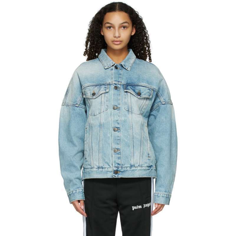 Jual Palm Angels Logo Over Denim Jacket 