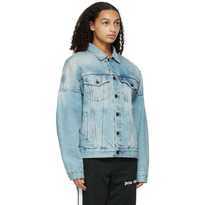 Jual Palm Angels Logo Over Denim Jacket 