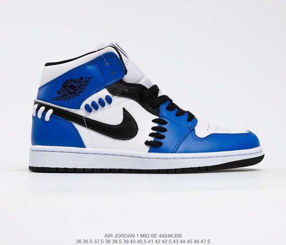 jordan aj 1 mid blue and white