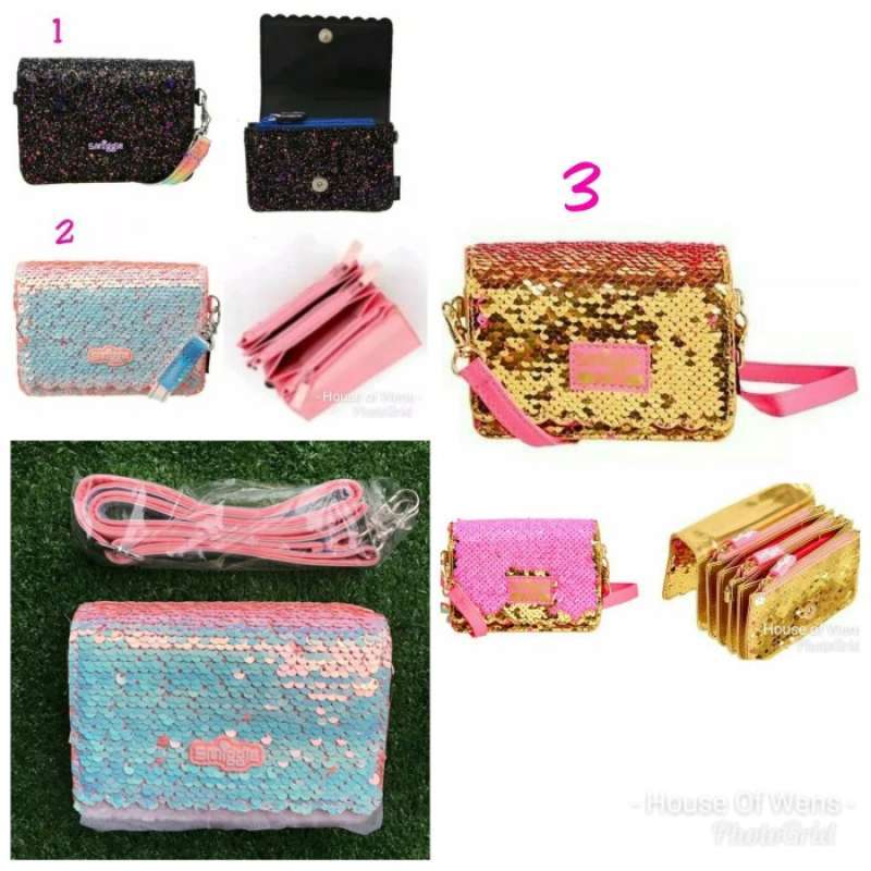 SMIGGLE SHIMMER LEILA STRAP PURSE PINK 