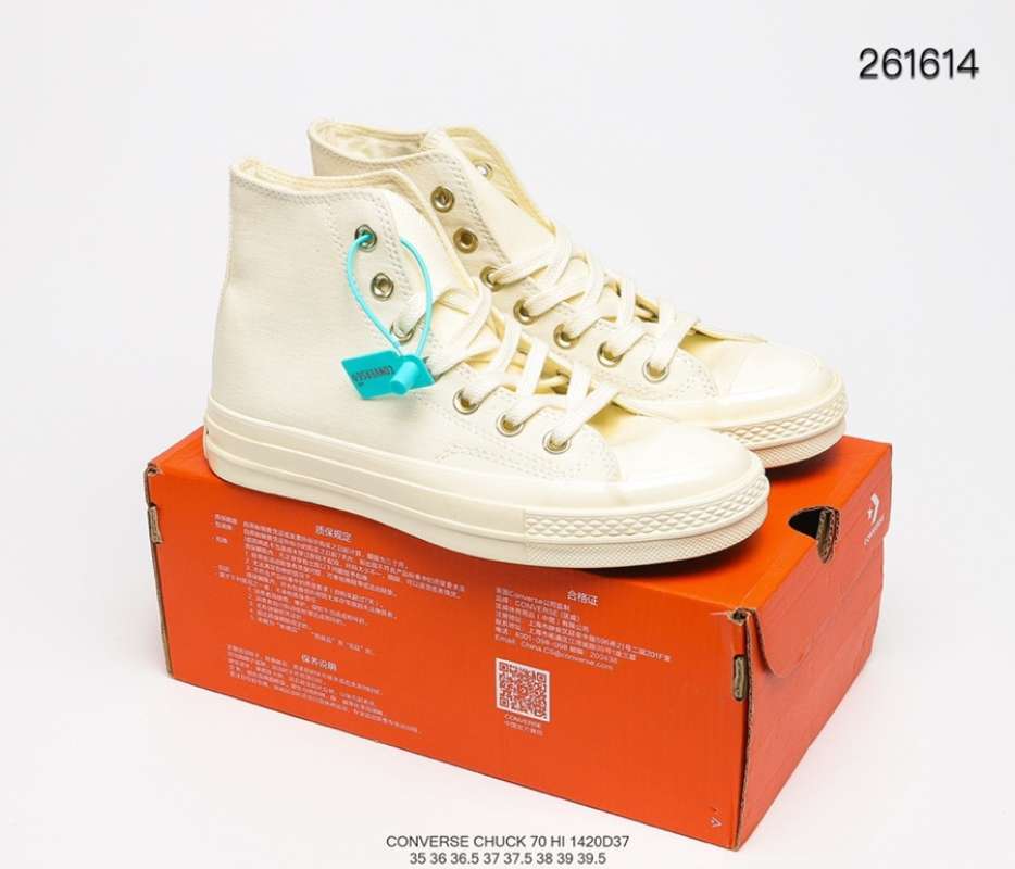 Jual The 1970s high top of 70 converse full cream white with Golden Shoe  eye button is really super beautiful 💖 💖 F NIKE AIRy milk white is - 40  di Seller Cai Wu - | Blibli