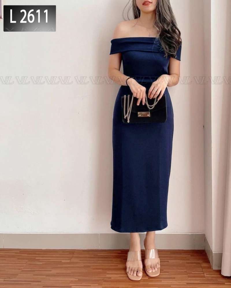 STINA closet long puff dress / navy｜スーツ・フォーマル・ドレス