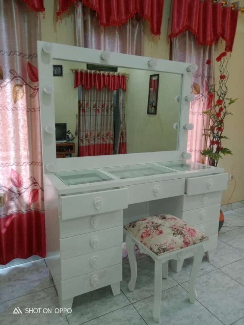 jual meja rias new vanity mirror frameless/duco/meja rias lampu