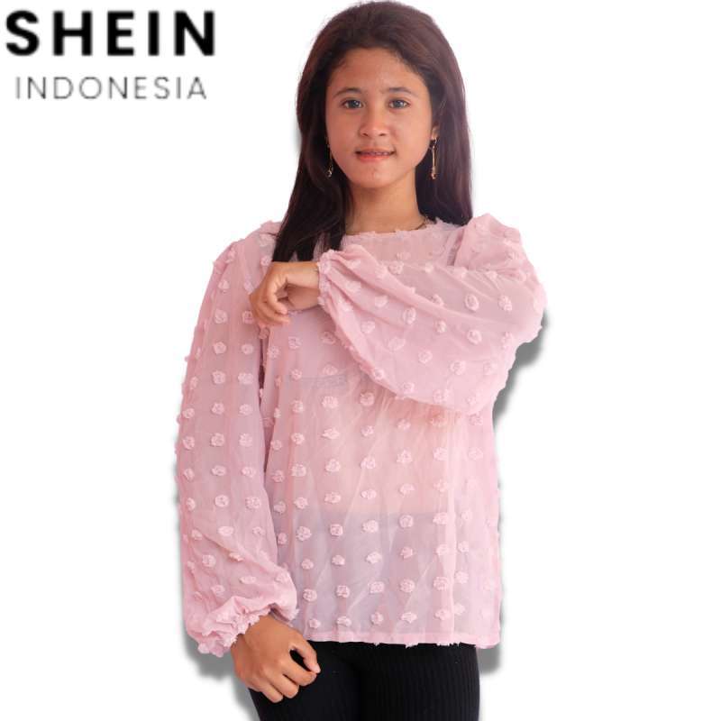 Jual SHEIN Blouse Wanita Lengan Panjang 