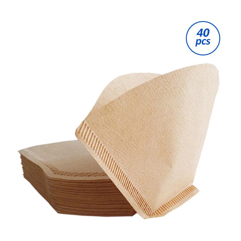 bluelans fan shaped hand drip brew coffee filter home office travel diy cafe paper 40 pcs