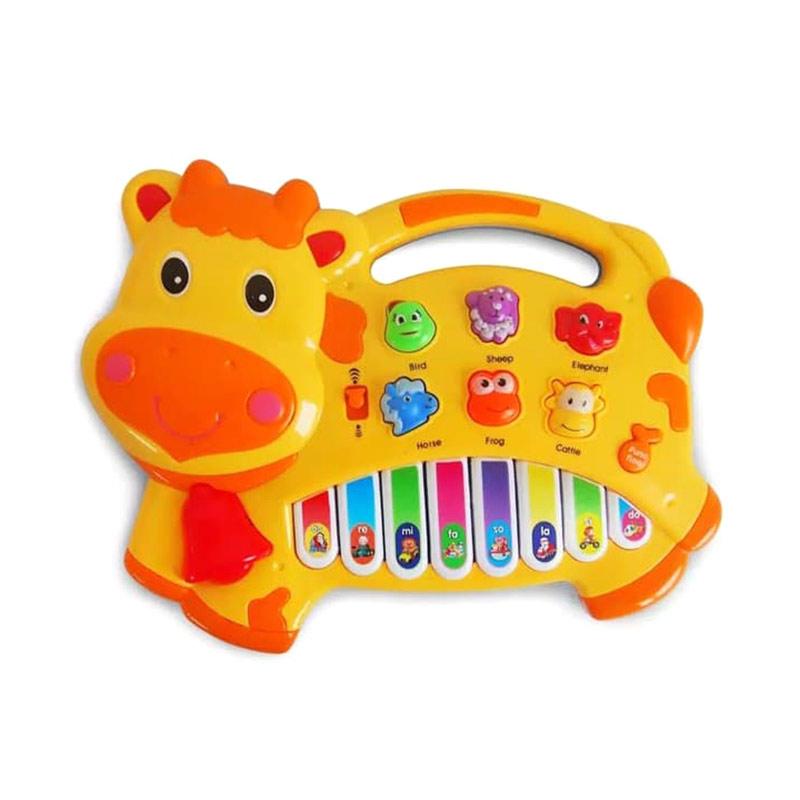 Jual Mainan Bayi Early Learn Musik Piano Sapi Lucu Kuning Murah