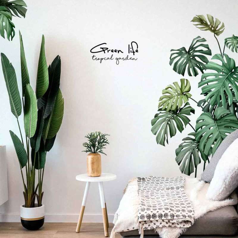Jual Omahku Tropical Monstera Garden Wall Sticker Online Oktober 2020 Blibli Com