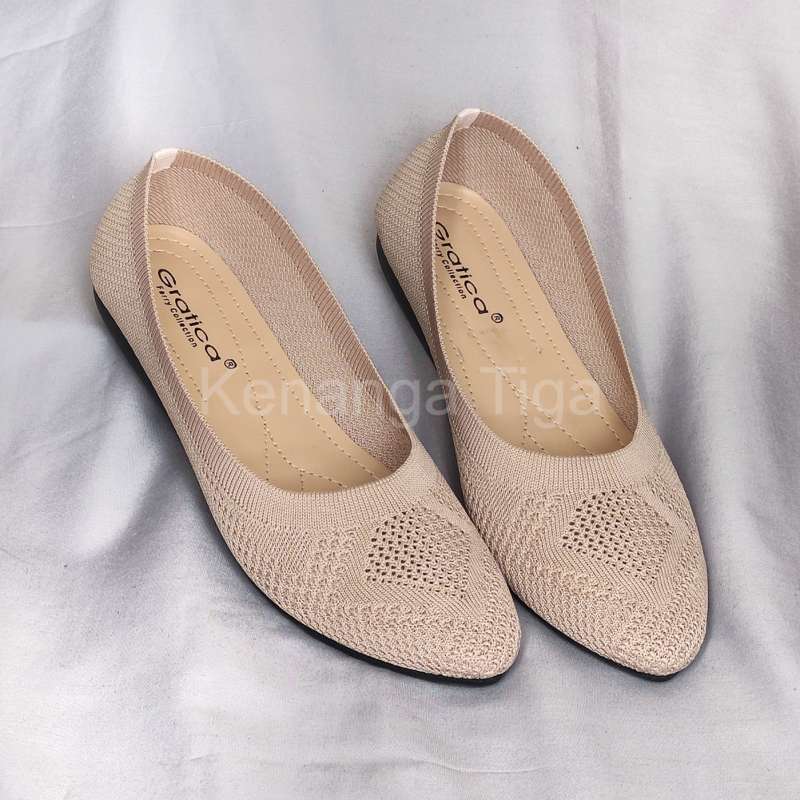 Jual Sepatu Flat Flat Shoes Rajut Gratica AW 92 36 Krem di