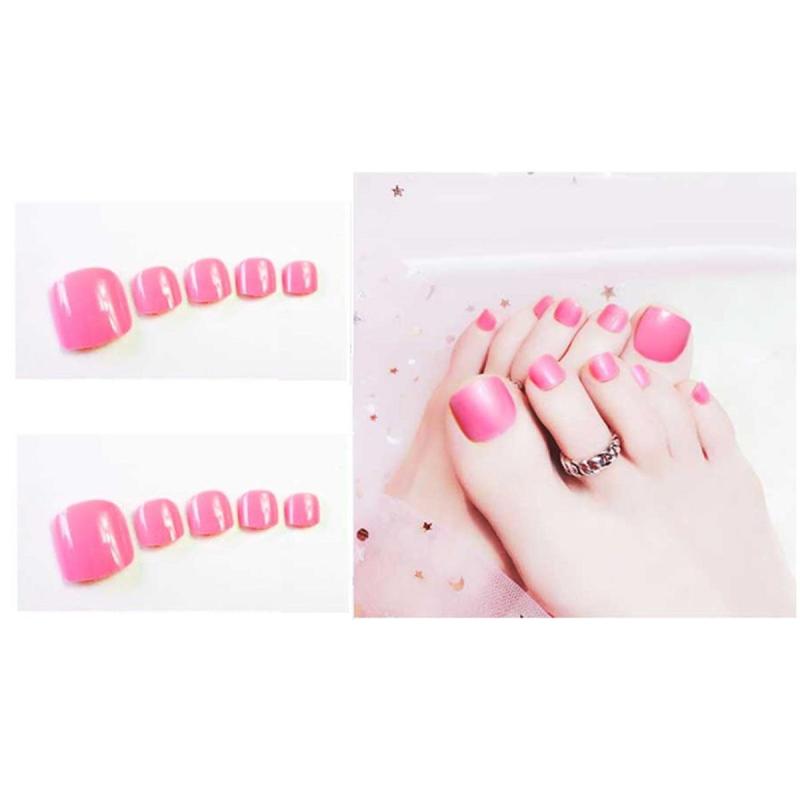 Get Wallpaper Jual Eds Set Pretty Summer Toes False Nails Solid Color Full Cover Free HD