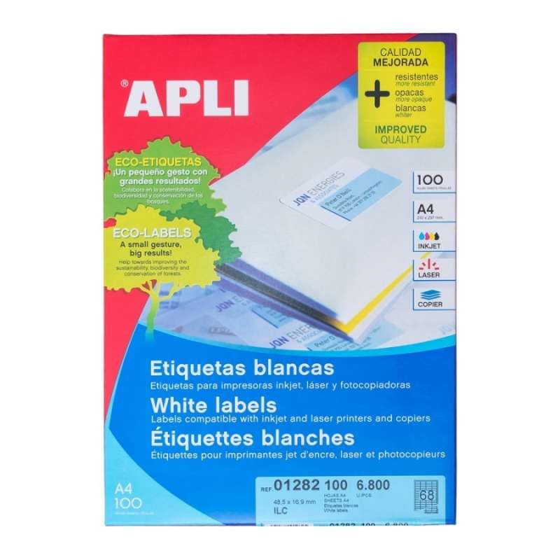 APLI White Label Paper Computer Label ref.01282