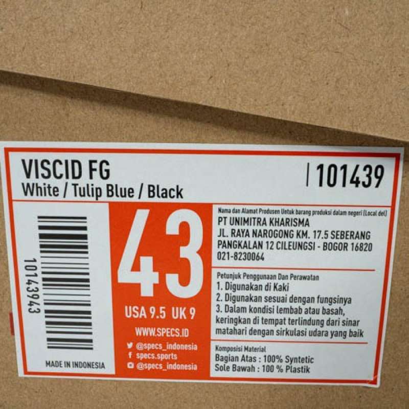 Jual Sepatu Bola Specs Viscid FG White Tulip Blue Original ...