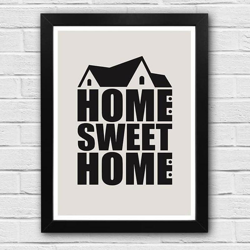 Jual Kataku 2 Poster Tipografi Home Sweet Home Dekorasi Dinding