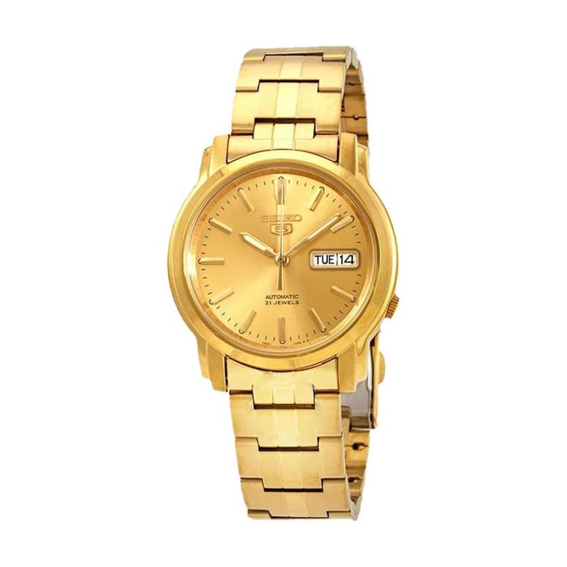 Jual Seiko 5 Automatic Gold Dial Gold Stainless Steel Strap Jam