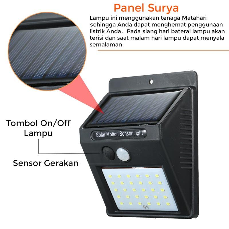 Jual Lampu Taman Dinding 30 Led Solar Sensor Tenaga Surya Matahari Wall Lamp Hitam Online November 2020 Blibli Com
