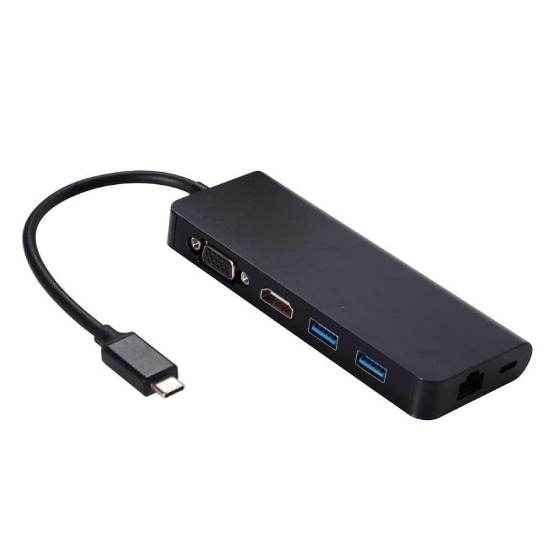 Jual Iit Type C Hub 6 In 1 Adapter With 2 Usb 3 0 4k Hdmi Rj45 Vga Usb C Pd Charging Port For Type C Laptops Devices Online November 2020 Blibli