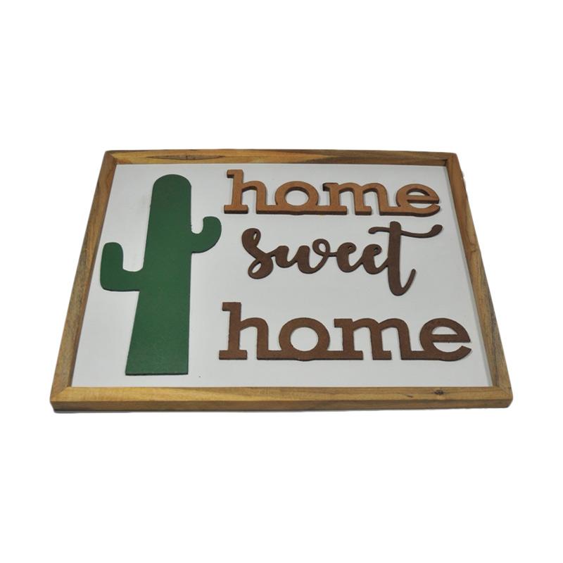 Jual Samju Home Sweet Home Kaktus Frame Gold Hiasan Dinding Online