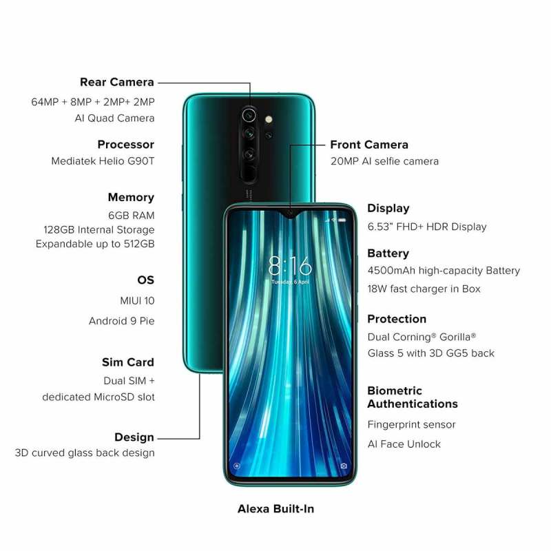 Jual Xiaomi Redmi Note 8 Pro Forest Green 128 Gb Online November 2020 Blibli