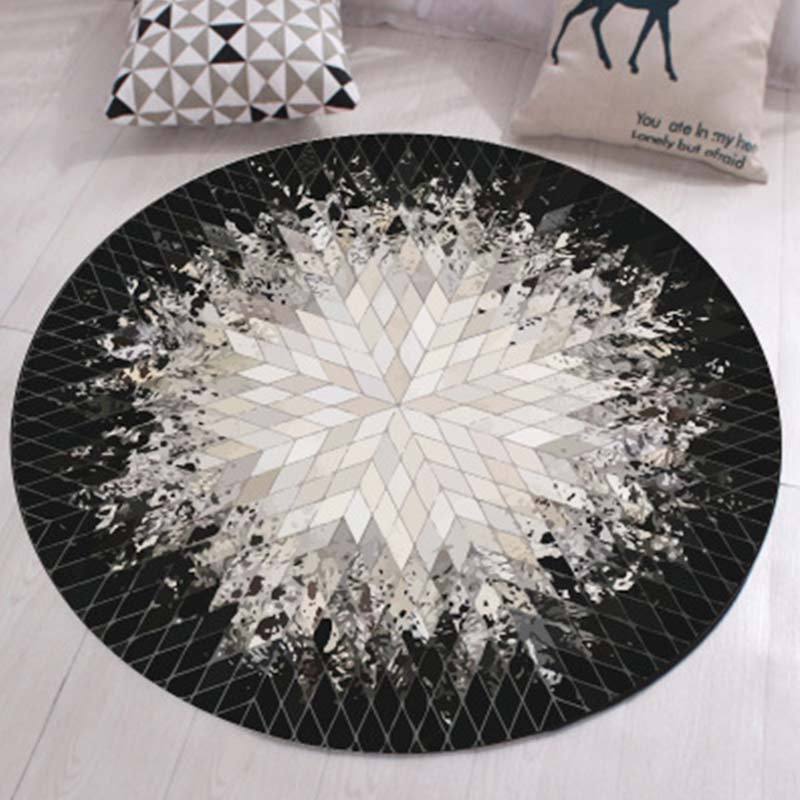 Plush Circular Floor Mat Washable Non Slip Baby Nursery Round Rugs Plush Circular Floor Mat Washable Non