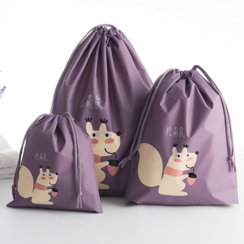 Cartoon Owl Printed Portable Travel Storage Organizer Diaper Bag Clothe Case L